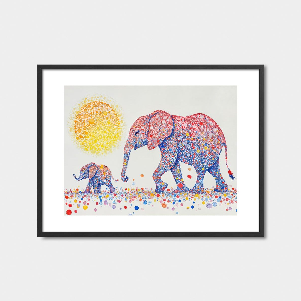 Mother And Baby Elephant Art Print Feature Image