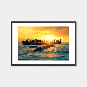 Golden Hour Whale Watching Art Print Feature Image