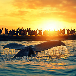 Golden Hour Whale Watching Art Print Close-up