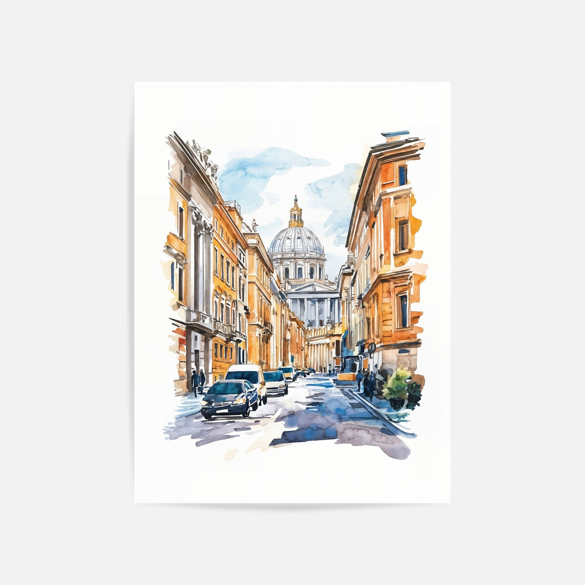 Italian Architecture Cityscape Art Print Unframed
