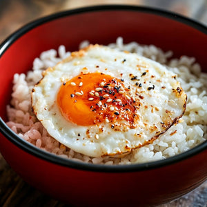 Japanese Style Egg And Rice Art Print Close-up