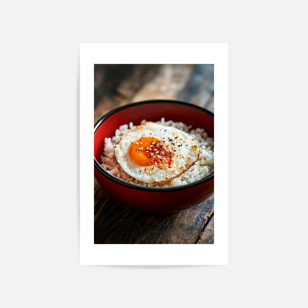 Japanese Style Egg And Rice Art Print Unframed