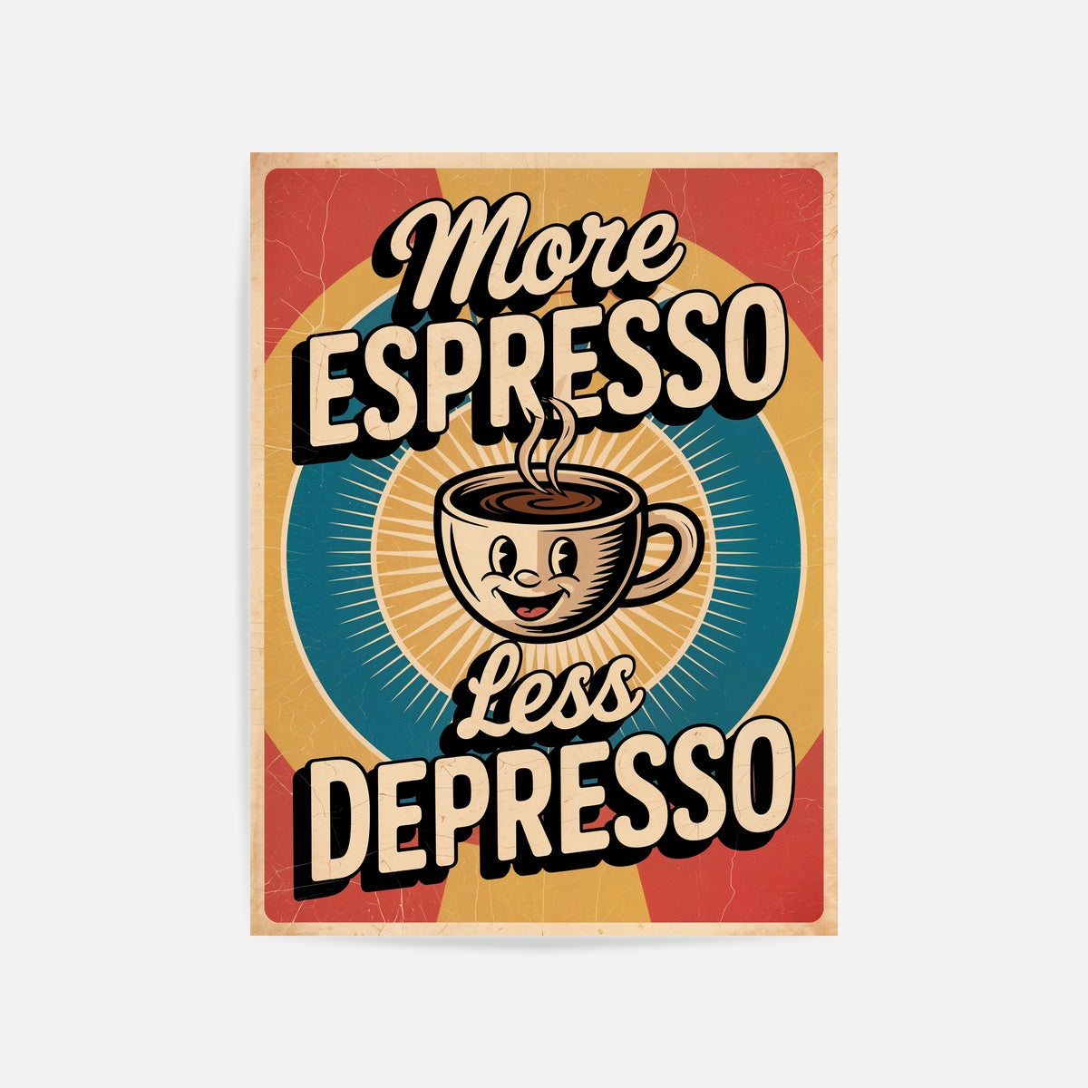 More Espresso Less Depresso Art Print Unframed