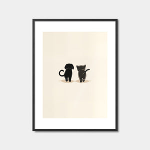 Pet Friends Walking Art Print Feature Image