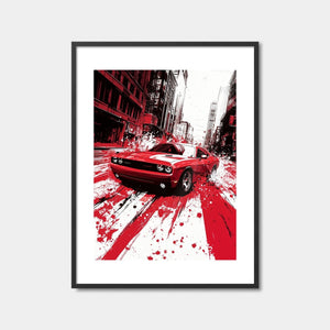 Red Challenger Cityscape Art Print Feature Image