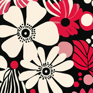 Retro Flower Power Art Print Close-up