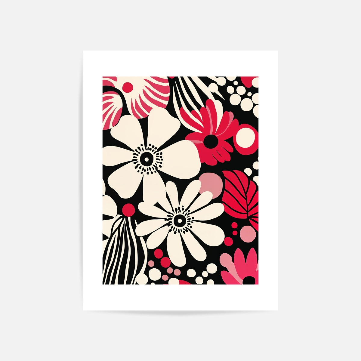 Retro Flower Power Art Print Unframed